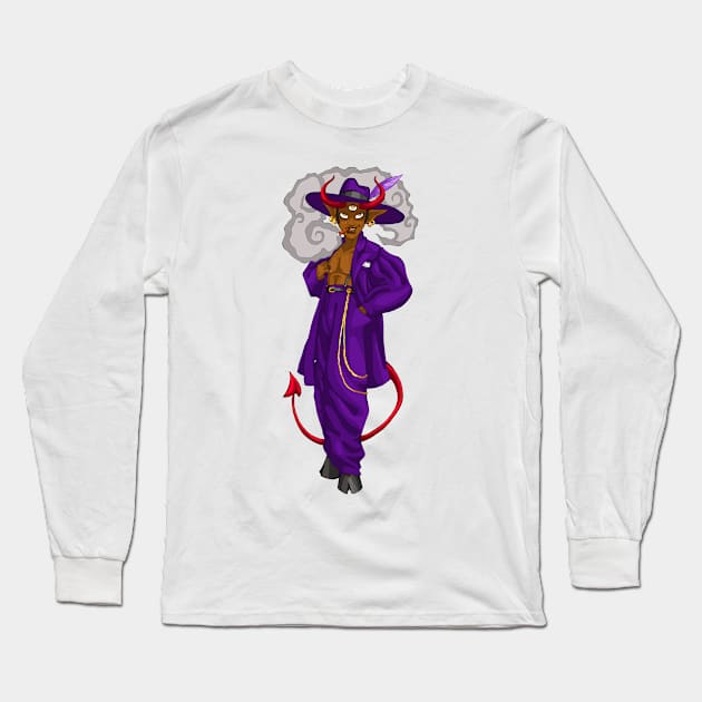 Ultra Violet Demon Long Sleeve T-Shirt by Von Plundercat